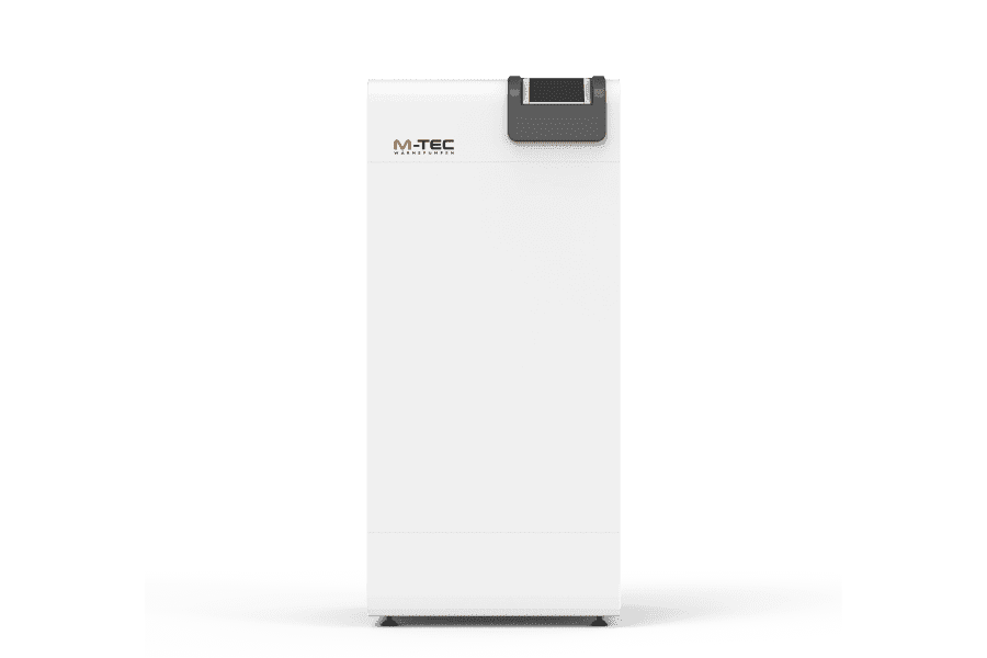 een hoge eenheid in wit en donkergrijs design met het M-TEC logo